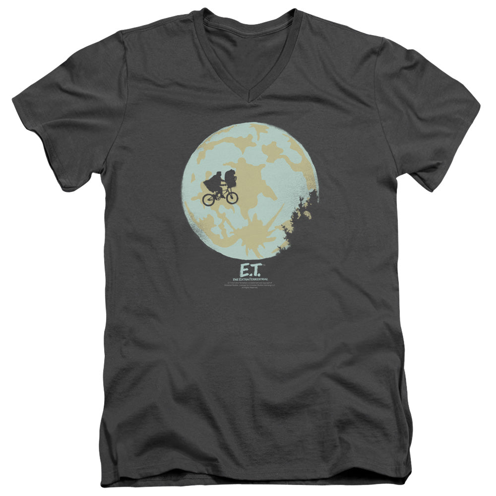 AN OFFCIALLY LICENSED ET IN THE MOON MEN'S V-NECK T-SHIRT CHARCOAL