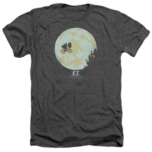 AN OFFCIALLY LICENSED ET IN THE MOON MEN'S HEATHER T-SHIRT CHARCOAL