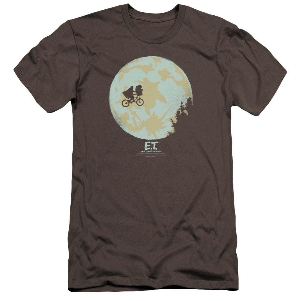 AN OFFCIALLY LICENSED ET IN THE MOON MEN'S PREMIUM SLIM FIT T-SHIRT CHARCOAL