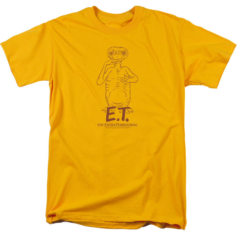 AN OFFCIALLY LICENSED ET ALIEN SWAG MEN'S REGULAR FIT T-SHIRT GOLD