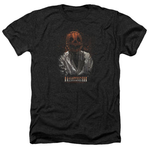 AN OFFCIALLY LICENSED HALLOWEEN III H3 SCIENTIST MEN'S HEATHER T-SHIRT CHARCOAL