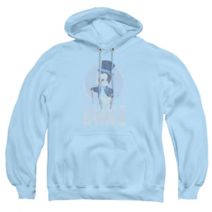 AN OFFCIALLY LICENSED CHILLY WILLY ICE COLD ADULT UNISEX PULLOVER HOODIE LIGHT BLUE