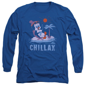 AN OFFCIALLY LICENSED CHILLY WILLY CHILLAX MEN'S LONG SLEEVE T-SHIRT ROYAL