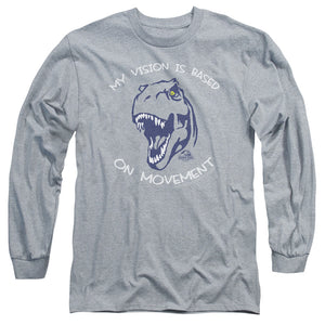 AN OFFCIALLY LICENSED JURASSIC PARK MY VISION MEN'S LONG SLEEVE T-SHIRT ATHLETIC HEATHER