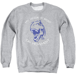 AN OFFCIALLY LICENSED JURASSIC PARK MY VISION ADULT UNISEX CREWNECK SWEATSHIRT ATHLETIC HEATHER