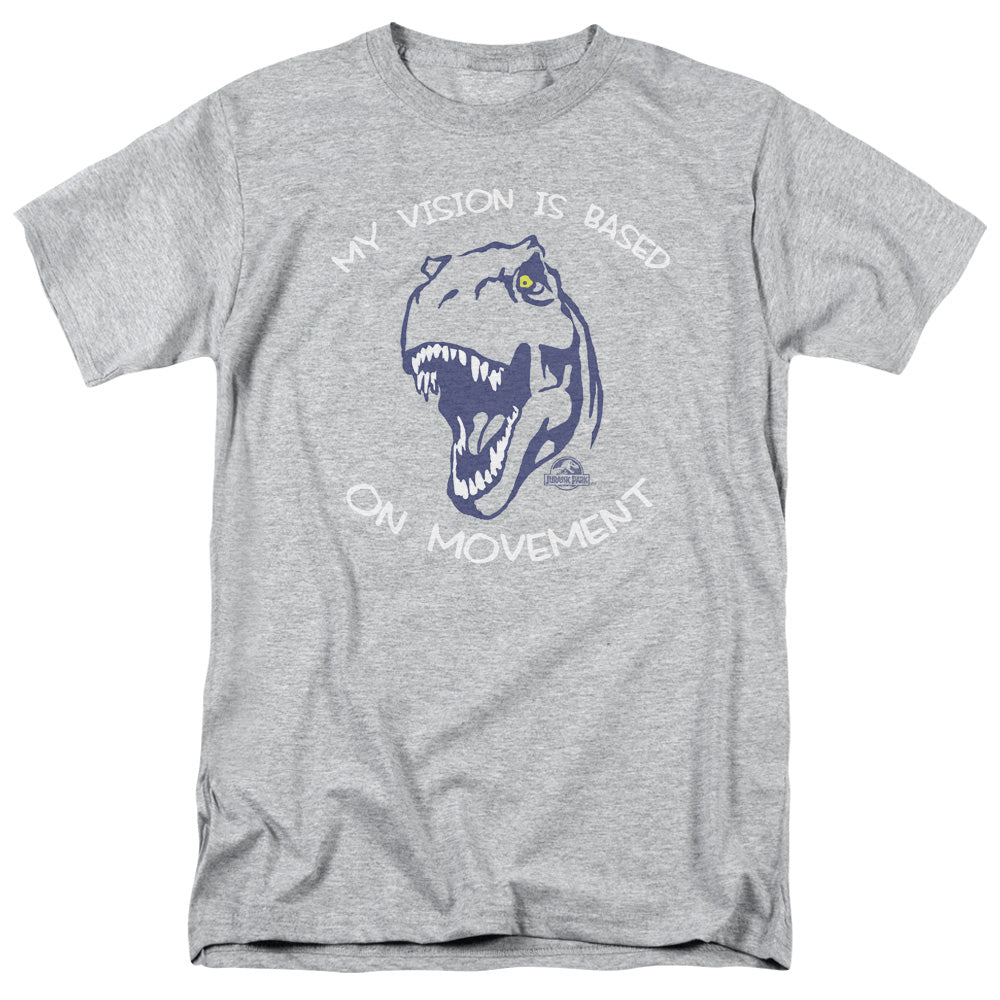 AN OFFCIALLY LICENSED JURASSIC PARK MY VISION MEN'S REGULAR FIT T-SHIRT ATHLETIC HEATHER
