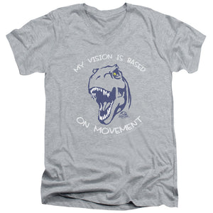 AN OFFCIALLY LICENSED JURASSIC PARK MY VISION MEN'S V-NECK T-SHIRT ATHLETIC HEATHER