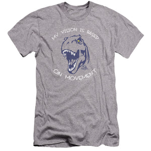 AN OFFCIALLY LICENSED JURASSIC PARK MY VISION MEN'S PREMIUM SLIM FIT T-SHIRT ATHLETIC HEATHER