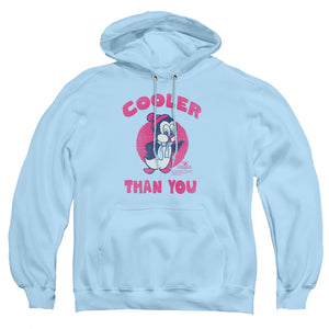 AN OFFCIALLY LICENSED CHILLY WILLY COOLER THAN YOU ADULT UNISEX PULLOVER HOODIE LIGHT BLUE