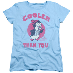 AN OFFCIALLY LICENSED CHILLY WILLY COOLER THAN YOU WOMEN'S REGULAR FIT T-SHIRT LIGHT BLUE