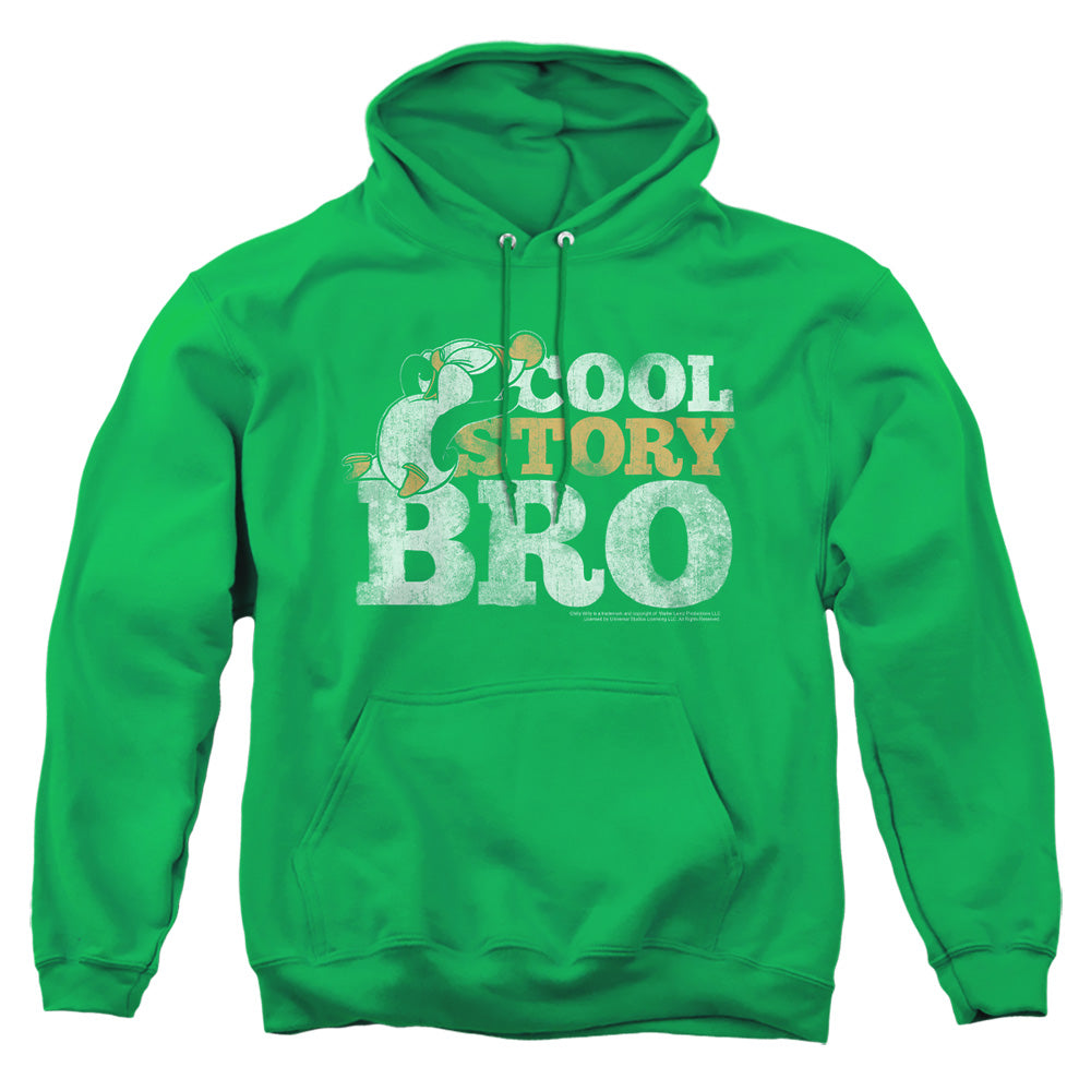 AN OFFCIALLY LICENSED CHILLY WILLY COOL STORY ADULT UNISEX PULLOVER HOODIE KELLY GREEN