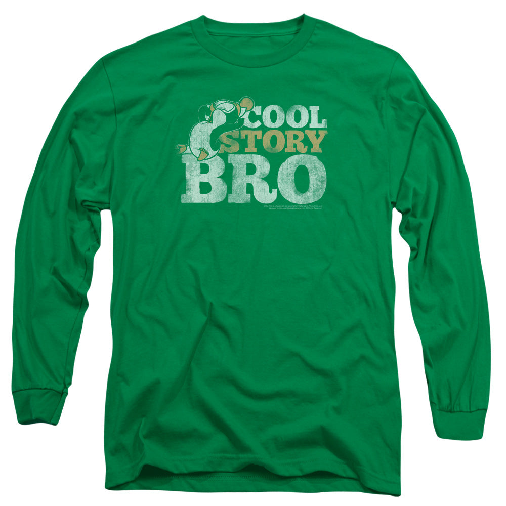 AN OFFCIALLY LICENSED CHILLY WILLY COOL STORY MEN'S LONG SLEEVE T-SHIRT KELLY GREEN