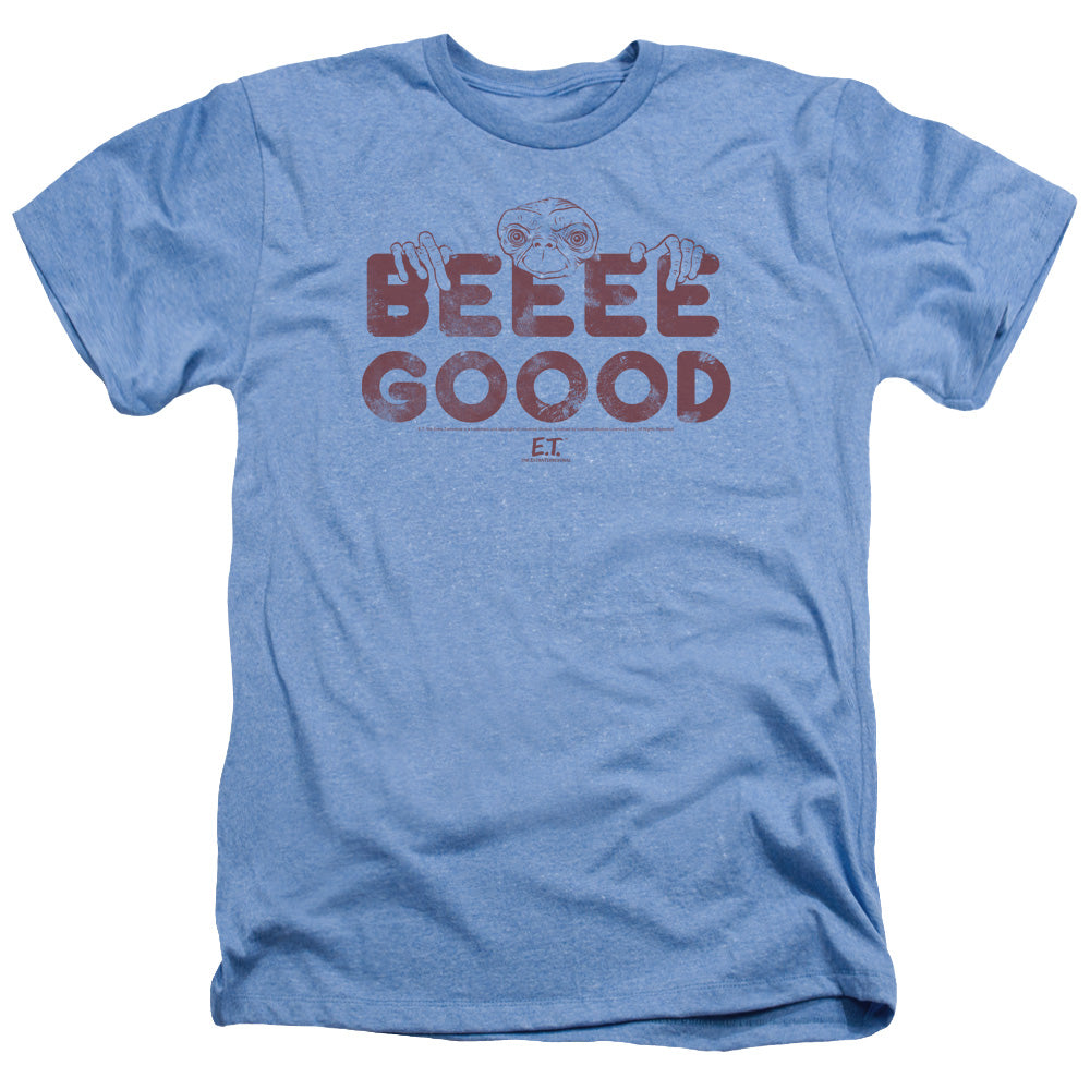 AN OFFCIALLY LICENSED ET BE GOOD MEN'S HEATHER T-SHIRT LIGHT BLUE