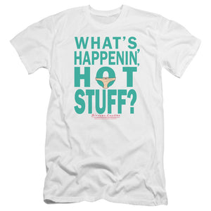 AN OFFCIALLY LICENSED BREAKFAST CLUB WHATS HAPPENIN MEN'S PREMIUM SLIM FIT T-SHIRT WHITE