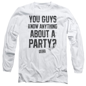 AN OFFCIALLY LICENSED DAZED AND CONFUSED PARTY TIME MEN'S LONG SLEEVE T-SHIRT WHITE