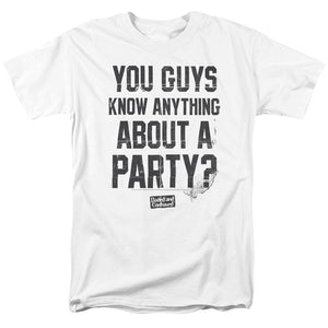 AN OFFCIALLY LICENSED DAZED AND CONFUSED PARTY TIME MEN'S REGULAR FIT T-SHIRT WHITE