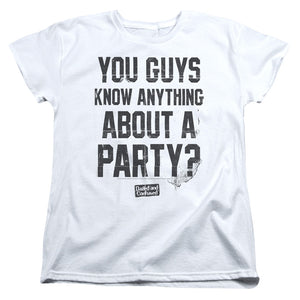 AN OFFCIALLY LICENSED DAZED AND CONFUSED PARTY TIME WOMEN'S REGULAR FIT T-SHIRT WHITE