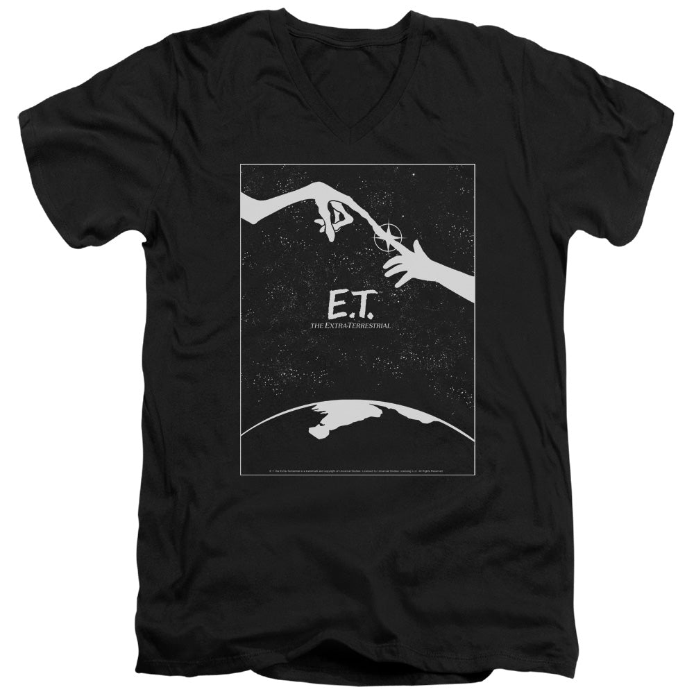 AN OFFCIALLY LICENSED ET SIMPLE POSTER MEN'S V-NECK T-SHIRT BLACK