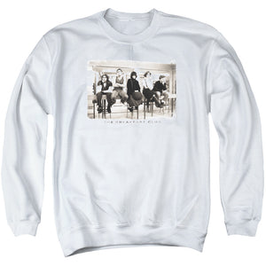 AN OFFCIALLY LICENSED BREAKFAST CLUB MUGS ADULT UNISEX CREWNECK SWEATSHIRT WHITE