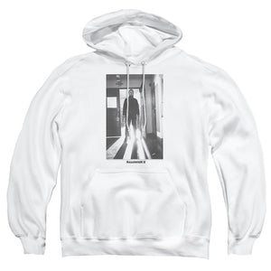 AN OFFCIALLY LICENSED HALLOWEEN II MONSTER ADULT UNISEX PULLOVER HOODIE WHITE
