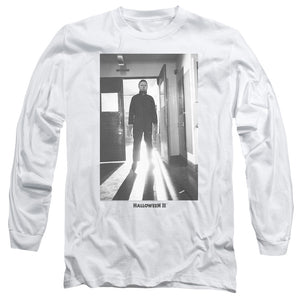 AN OFFCIALLY LICENSED HALLOWEEN II MONSTER MEN'S LONG SLEEVE T-SHIRT WHITE