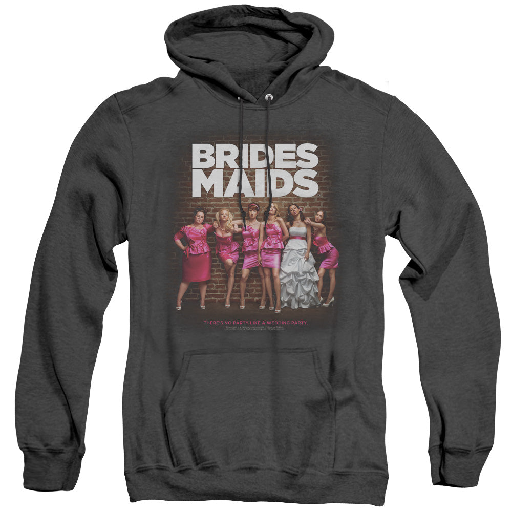 AN OFFCIALLY LICENSED BRIDESMAIDS POSTER ADULT UNISEX HEATHER PULLOVER HOODIE BLACK