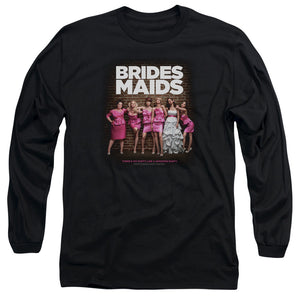 AN OFFCIALLY LICENSED BRIDESMAIDS POSTER MEN'S LONG SLEEVE T-SHIRT BLACK
