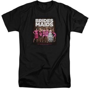 AN OFFCIALLY LICENSED BRIDESMAIDS POSTER MEN'S TALL FIT T-SHIRT BLACK