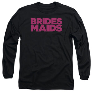AN OFFCIALLY LICENSED BRIDESMAIDS LOGO MEN'S LONG SLEEVE T-SHIRT BLACK