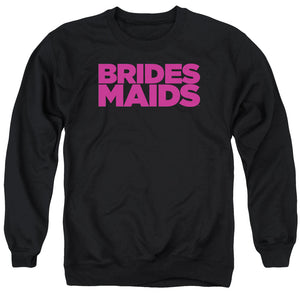 AN OFFCIALLY LICENSED BRIDESMAIDS LOGO ADULT UNISEX CREWNECK SWEATSHIRT BLACK