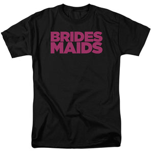 AN OFFCIALLY LICENSED BRIDESMAIDS LOGO MEN'S REGULAR FIT T-SHIRT BLACK
