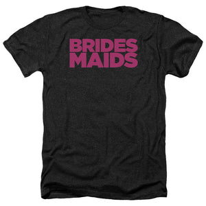 AN OFFCIALLY LICENSED BRIDESMAIDS LOGO MEN'S HEATHER T-SHIRT CHARCOAL