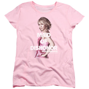 AN OFFCIALLY LICENSED BRIDESMAIDS MAID OF DISHONOR WOMEN'S REGULAR FIT T-SHIRT PINK