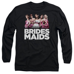 AN OFFCIALLY LICENSED BRIDESMAIDS MAIDS MEN'S LONG SLEEVE T-SHIRT BLACK