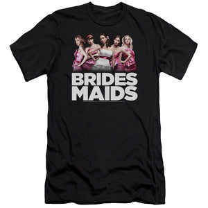 AN OFFCIALLY LICENSED BRIDESMAIDS MAIDS MEN'S PREMIUM SLIM FIT T-SHIRT BLACK