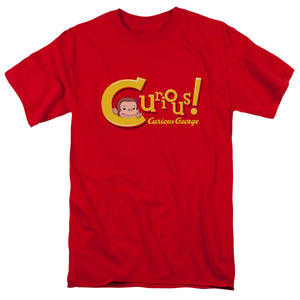 AN OFFCIALLY LICENSED CURIOUS GEORGE CURIOUS MEN'S REGULAR FIT T-SHIRT RED