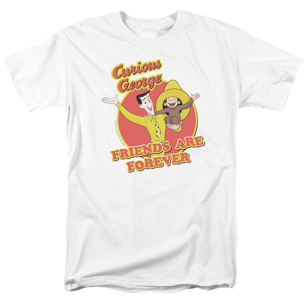 AN OFFCIALLY LICENSED CURIOUS GEORGE FRIENDS MEN'S REGULAR FIT T-SHIRT WHITE