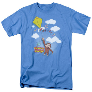 AN OFFCIALLY LICENSED CURIOUS GEORGE FLIGHT MEN'S REGULAR FIT T-SHIRT CAROLINA BLUE