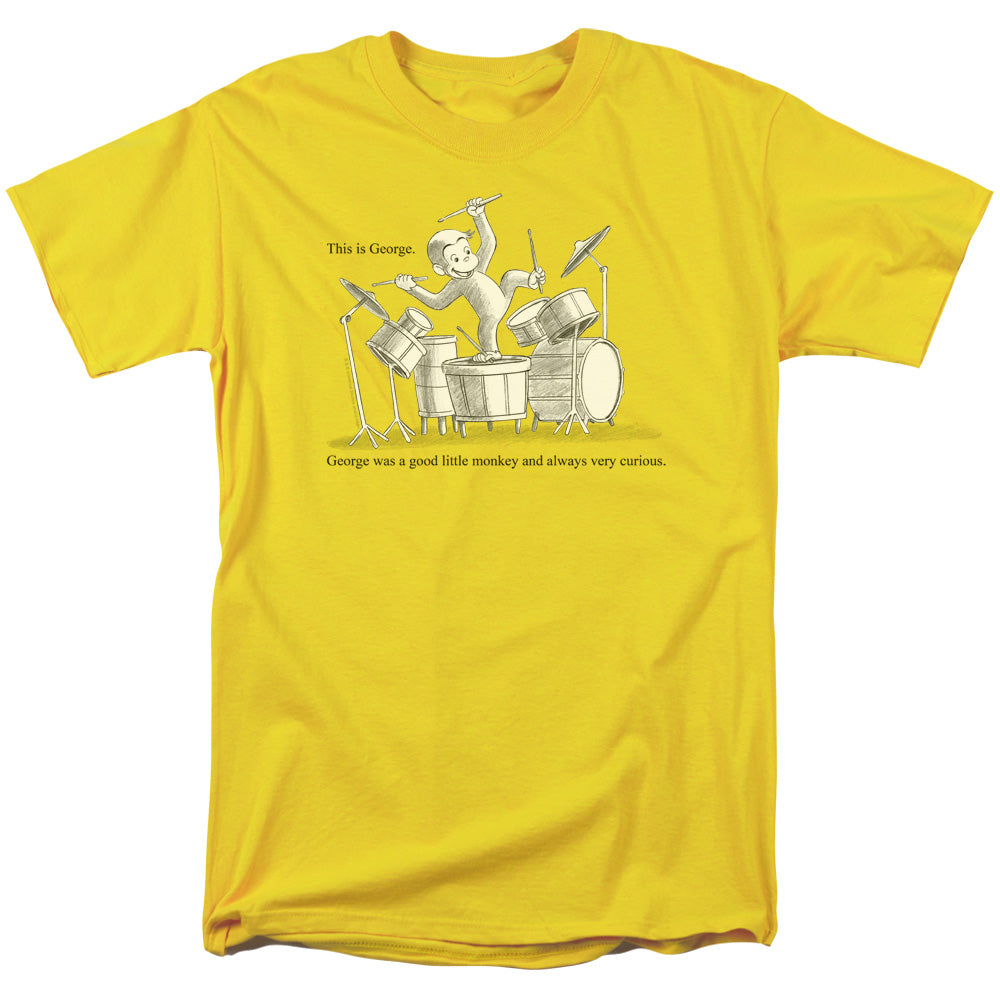 AN OFFCIALLY LICENSED CURIOUS GEORGE THIS IS GEORGE MEN'S REGULAR FIT T-SHIRT YELLOW