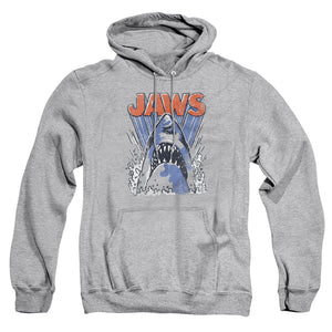 AN OFFCIALLY LICENSED JAWS COMIC SPLASH ADULT UNISEX PULLOVER HOODIE ATHLETIC HEATHER