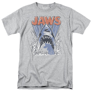 AN OFFCIALLY LICENSED JAWS COMIC SPLASH MEN'S REGULAR FIT T-SHIRT ATHLETIC HEATHER