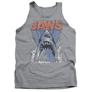 AN OFFCIALLY LICENSED JAWS COMIC SPLASH ADULT UNISEX TANK TOP ATHLETIC HEATHER