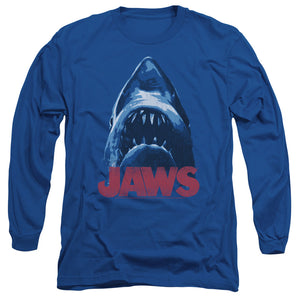 AN OFFCIALLY LICENSED JAWS FROM BELOW MEN'S LONG SLEEVE T-SHIRT ROYAL