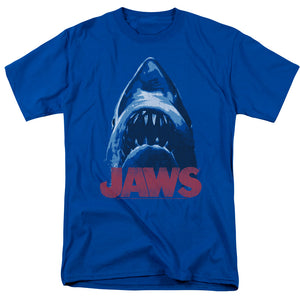 AN OFFCIALLY LICENSED JAWS FROM BELOW MEN'S REGULAR FIT T-SHIRT ROYAL