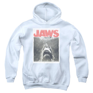 AN OFFCIALLY LICENSED JAWS CLASSIC FEAR YOUTH HOODIE WHITE