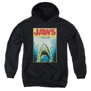 AN OFFCIALLY LICENSED JAWS BRIGHT JAWS YOUTH HOODIE BLACK