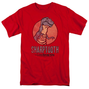 AN OFFCIALLY LICENSED LAND BEFORE TIME SHARPTOOTH MEN'S REGULAR FIT T-SHIRT RED