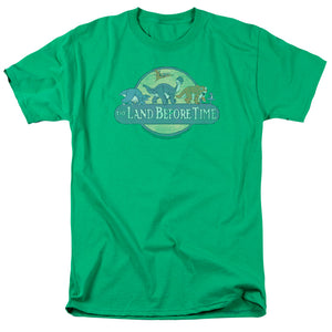 AN OFFCIALLY LICENSED LAND BEFORE TIME RETRO LOGO MEN'S REGULAR FIT T-SHIRT KELLY GREEN