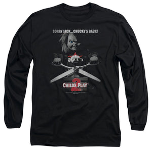 AN OFFCIALLY LICENSED CHILDS PLAY 2 JACK POSTER MEN'S LONG SLEEVE T-SHIRT BLACK