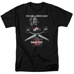 AN OFFCIALLY LICENSED CHILDS PLAY 2 JACK POSTER MEN'S REGULAR FIT T-SHIRT BLACK